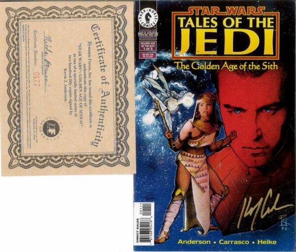 STAR WARS: TALES OF THE JEDI: GOLDEN AGE-THE SITH #1: Signed by Kevin Anderson (177/250 COA) – 8.5 (VF+)