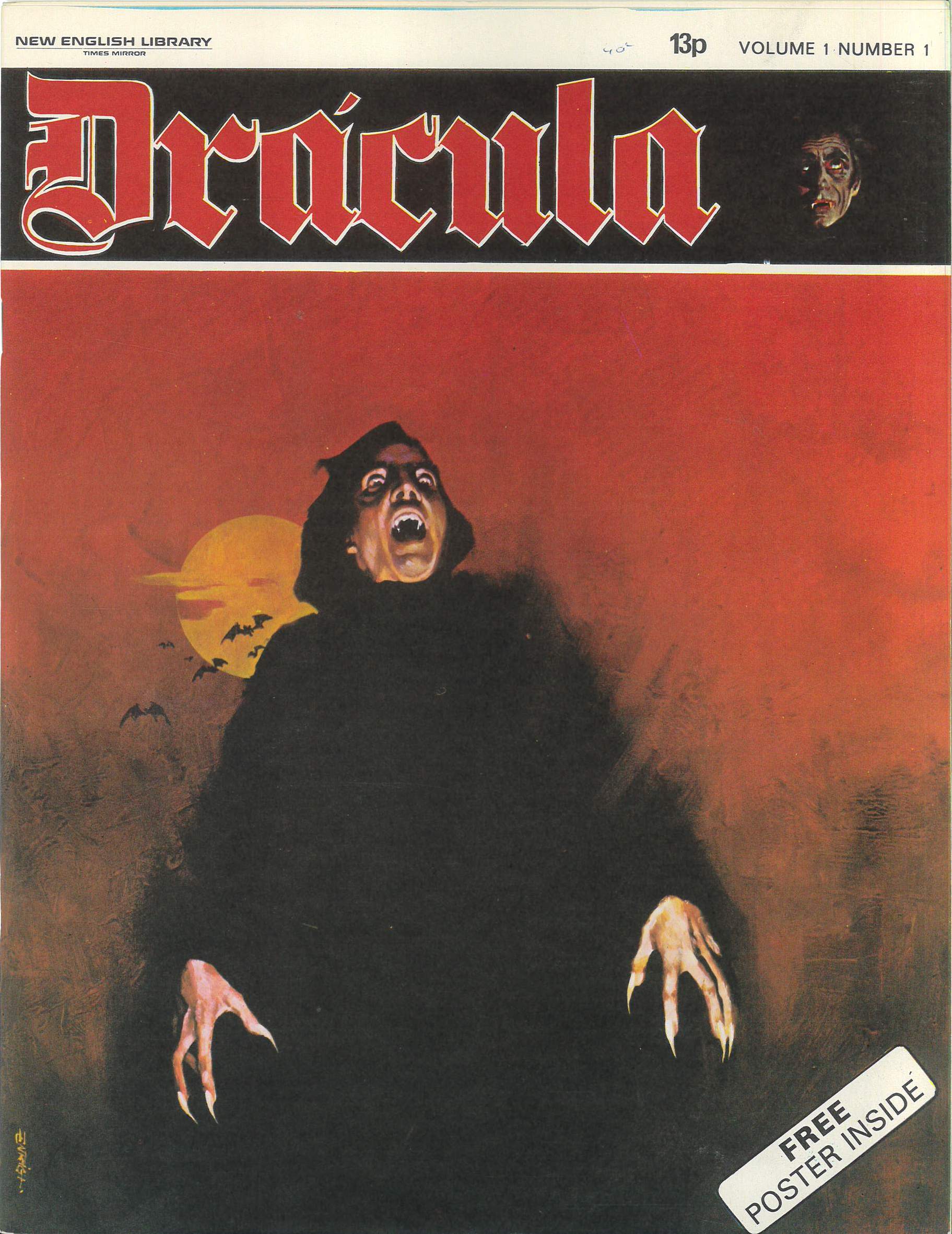 DRACULA (1971 SERIES) #1: Estaban Moroto – Inc Poster & 8 pg Warren preview book – NM DRACULA (1971 SERIES) #1: Estaban Moroto – Inc Poster & 8 pg Warren preview book – NM