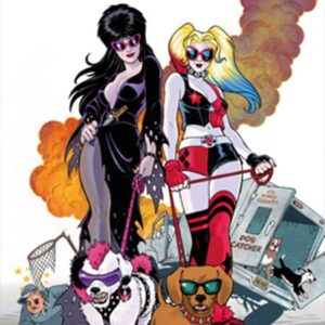 HARLEY QUINN X ELVIRA #2 Amanda Conner virgin Dogs Foil cover F