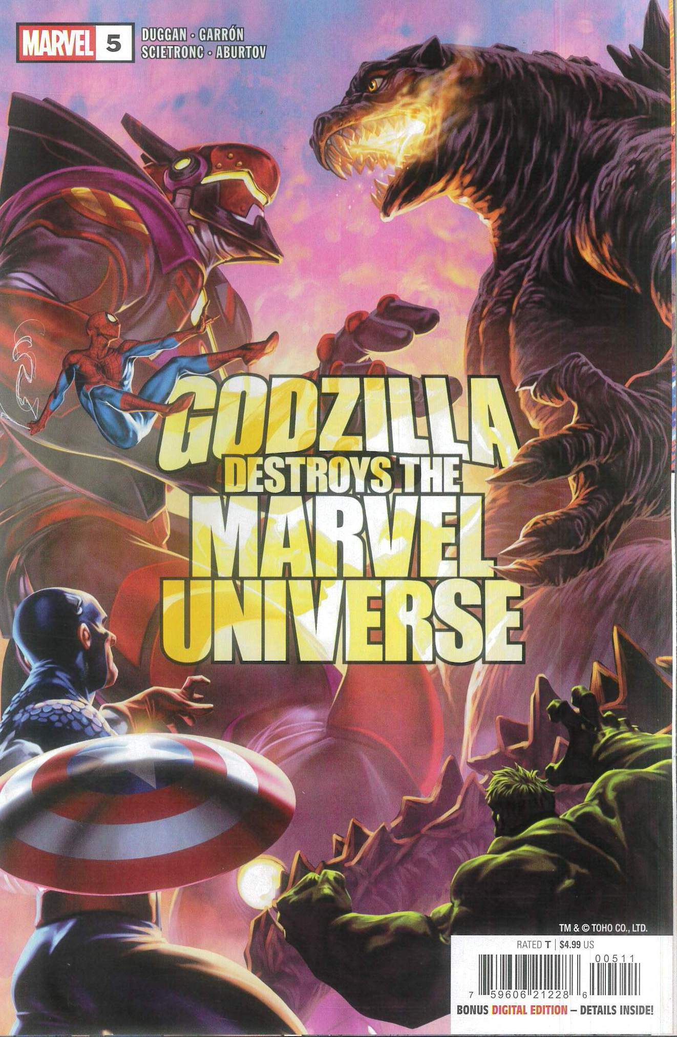 GODZILLA DESTROYS THE MARVEL UNIVERSE #5: Mark Brooks cover A GODZILLA DESTROYS THE MARVEL UNIVERSE #5: Mark Brooks cover A