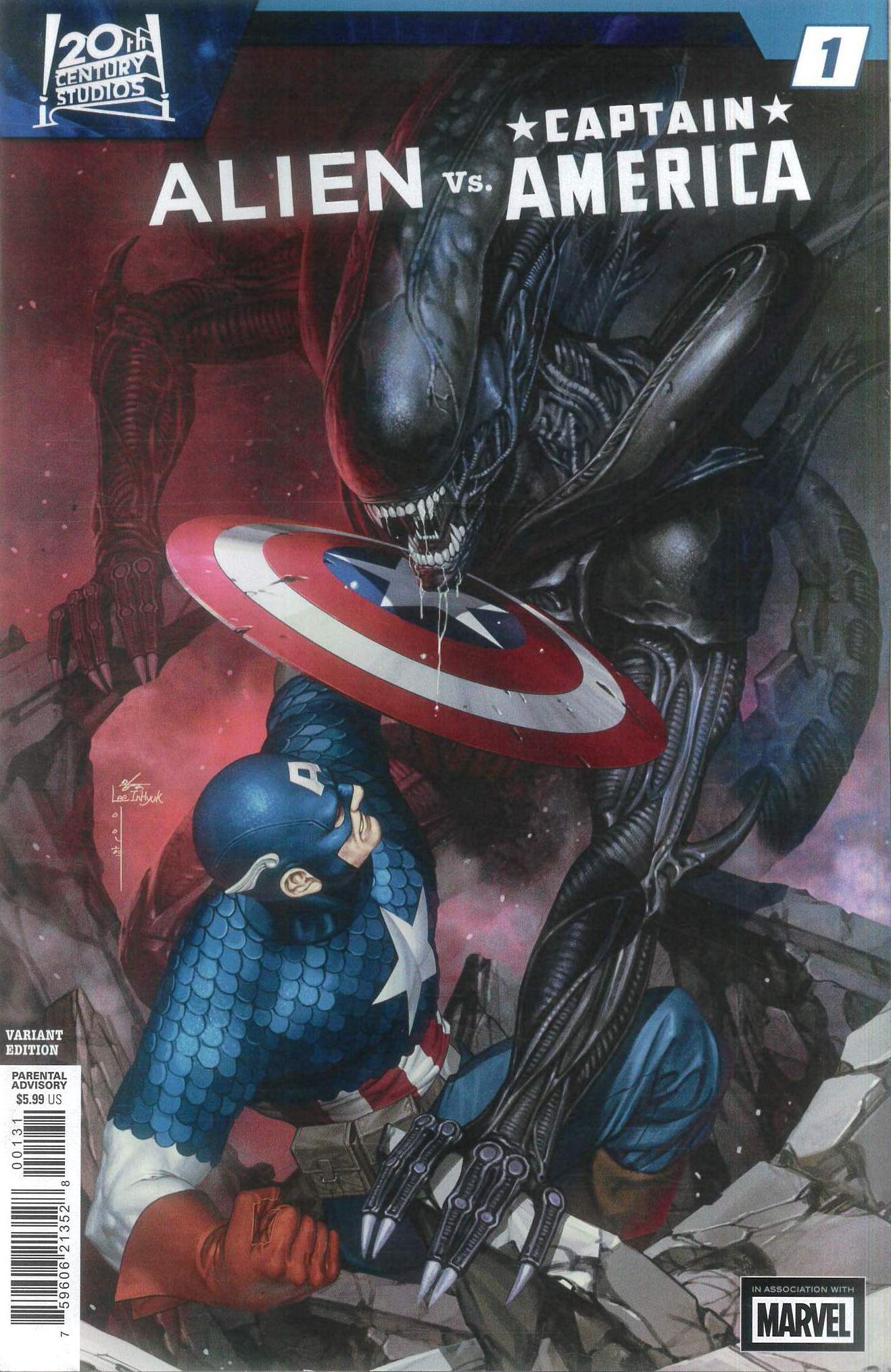 ALIEN VS CAPTAIN AMERICA #1: Inhyuk Lee cover C ALIEN VS CAPTAIN AMERICA #1: Inhyuk Lee cover C