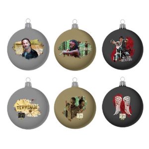 WALKING DEAD CHRISTMAS PARPHERNALIA #8: Daryl/Michonne/Rick Grimes Glass Ball ornament set