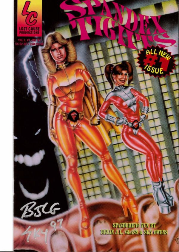 SPANDEX TIGHTS: ADVENTURES OF THE AEROBIC DUO #201: Volume 2 #1 Signed by Bryan J.L. Glass & Sky Owens