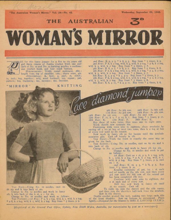 AUSTRALIAN WOMAN’S MIRROR (PHANTOM NEWSPAPER STRIP #2445: September 29th 1948