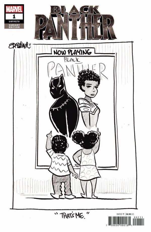 BLACK PANTHER (2018 SERIES) #1: #1 Tony Bedland B&W cover