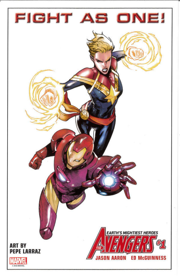 MARVEL PROMOTIONAL LITHOS #23: Avengers #1 Iron Man/Ms Marvel Fight as One (Olivier Coipel)