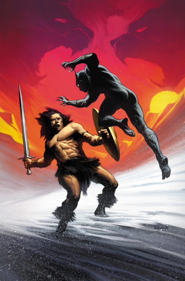BLACK PANTHER (2018 SERIES) #7: #7 Richard Isanove Conan vs Marvel cover
