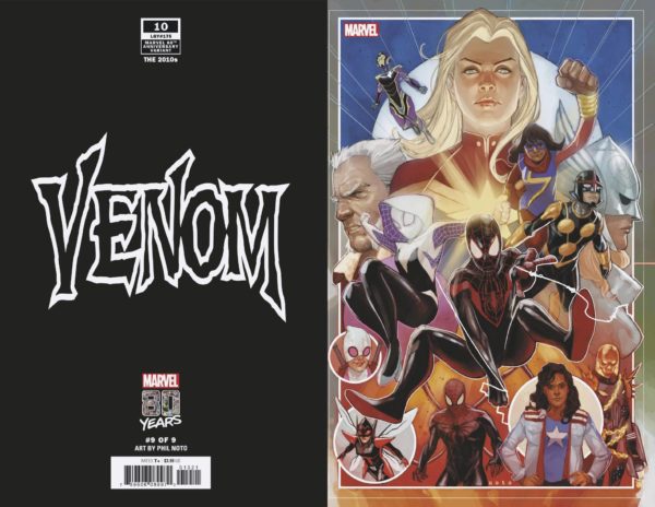 VENOM (2018 SERIES) #10: #10 Phil Noto Marvel 80th Anniversary cover (9 of 9)