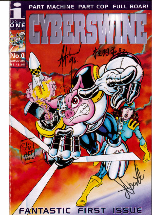 CYBERSWINE #0: #0 signed by Autohead and Stuart Hale