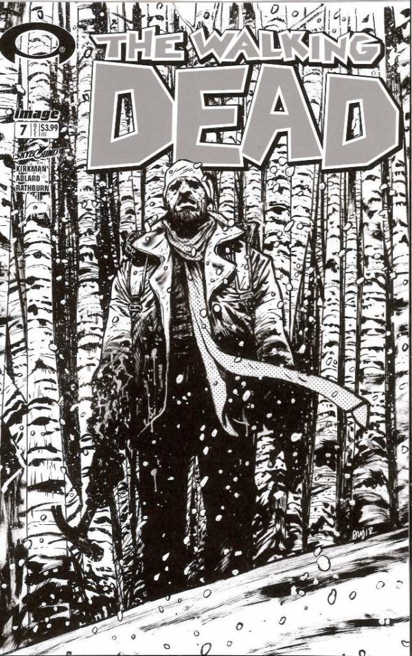 WALKING DEAD (2003-2019 SERIES: VARIANT COVER) #7: Daniel Warren Johnson 15th Anniversary B&W Logo cover