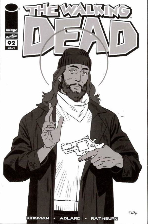 WALKING DEAD (2003-2019 SERIES: VARIANT COVER) #92: Cory Walker 15th Anniversary B&W Logo cover