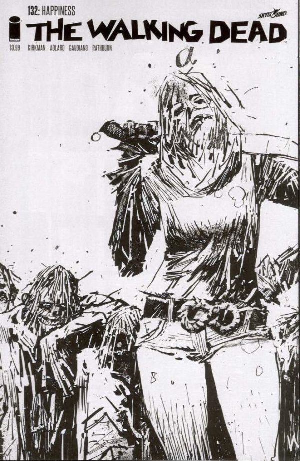 WALKING DEAD (2003-2019 SERIES: VARIANT COVER) #132: Ashley Wood 15th Anniversary B&W Logo cover