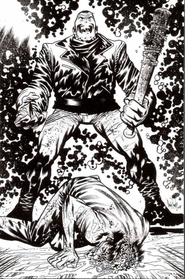 WALKING DEAD (2003-2019 SERIES: VARIANT COVER) #100: #100 James Harren 15th Anniversary B&W Virgin cover