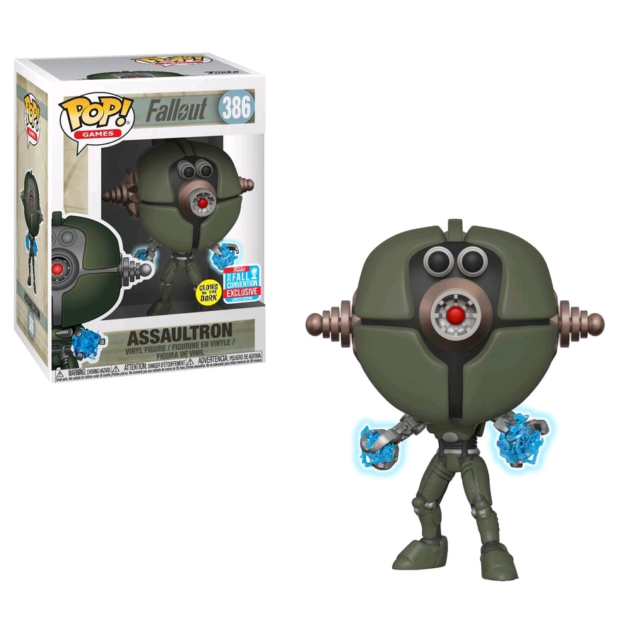 POP GAMES VINYL FIGURE #386: Assaultron Glow in the Dark: Fallout (NYCC 2018) in box NM POP GAMES VINYL FIGURE #386: Assaultron Glow in the Dark: Fallout (NYCC 2018) in box NM