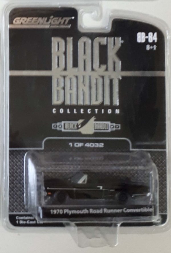 GREENLIGHT 1-64 SERIES BLACK BANDIT DIE CAST CARS #404: 1970 Plymouth Road Runner Convertible (Series 4)