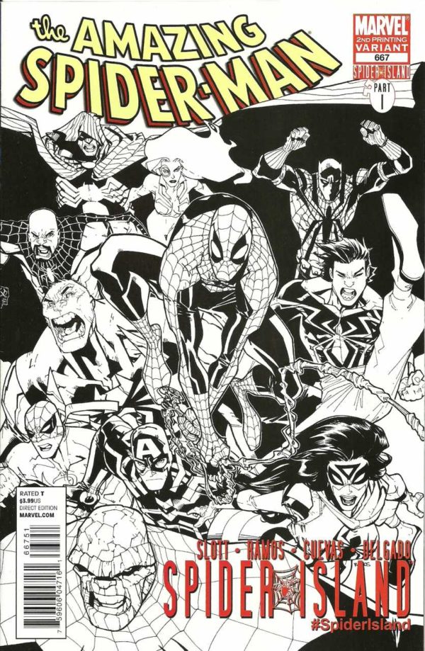 AMAZING SPIDER-MAN (1962-2018 SERIES: VARIANT CVR) #667: #667 2nd Print: Hero Sketch edition