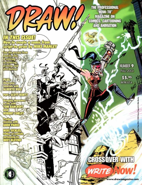 DRAW (THE HOW TO MAGAZINE ON COMICS & CARTOONING #9: crossover with Write #8.