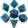 DICE (MDG) #302: GLOW BLUE Glow in the Dark Blue 7 piece set
