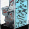 DICE (CHESSEX) #25300: Speckled Air with Red numbers (7 Piece Set)