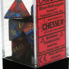 DICE (CHESSEX) #26429: Gemini Blue/Red with Gold numbers (7 Piece Set)