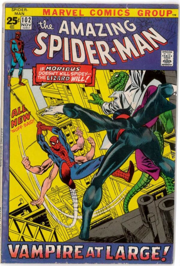 AMAZING SPIDER-MAN (1962-2018 SERIES) #102: Origin and second app of Morbius – 6.5(FN+)