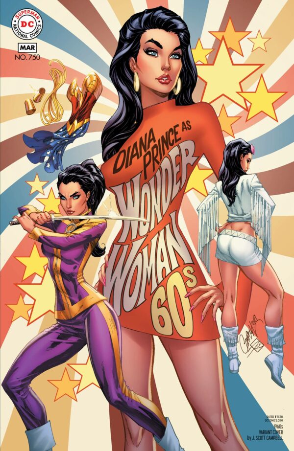 WONDER WOMAN (1942-1986,2010-2011,2020-2023 SERIES #750: J. Scott Campbell 1960’s cover