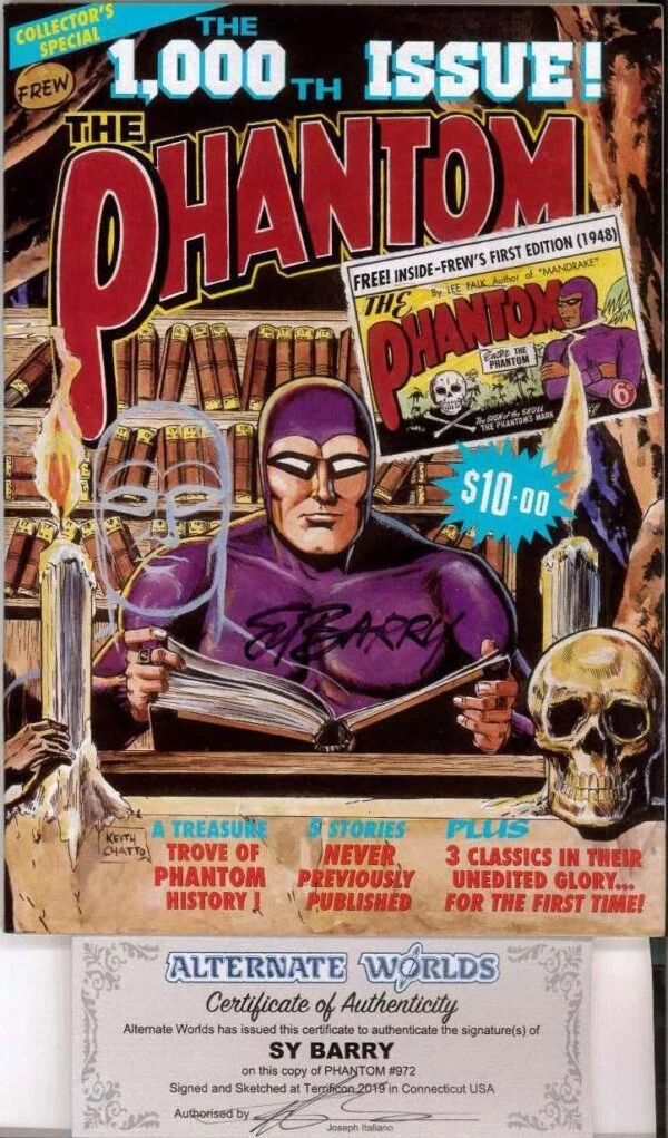 PHANTOM (1948 SERIES) #972: Signed by Sy Barry (COA) 9.2 (NM) inc Replica #1 (Signed)