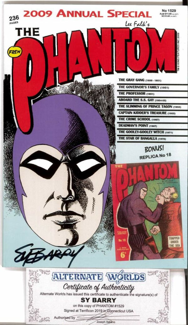 PHANTOM (FREW SERIES) #1529: Signed by Sy Barry (COA) 9.2 (NM) inc Replica #18