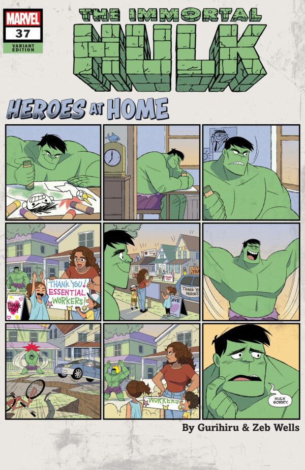 IMMORTAL HULK #37: Gurihiru Heroes at Home cover