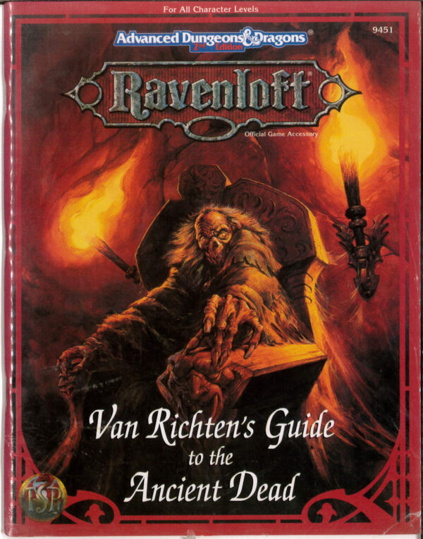 ADVANCED DUNGEONS AND DRAGONS 2ND EDITION #9451: Ravenloft: Van Richten’s Guide to the Ancient Dead: NM 9451