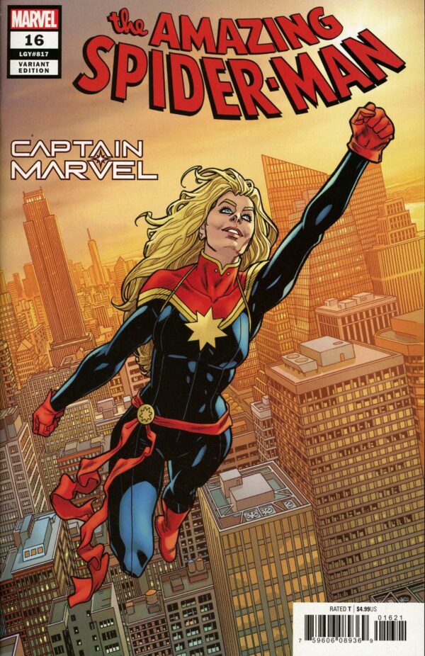 AMAZING SPIDER-MAN (2018-2022 SERIES) #16: #16 Mike Hawthorne Captain Marvel cover