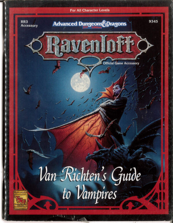 ADVANCED DUNGEONS AND DRAGONS 2ND EDITION #9345: Ravenloft: Van Richten’s Guide to Vampires – Brand New 9345