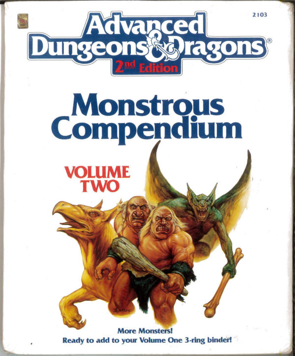 ADVANCED DUNGEONS AND DRAGONS 2ND EDITION #2103: Monstrous Compendium II – NM – 2103