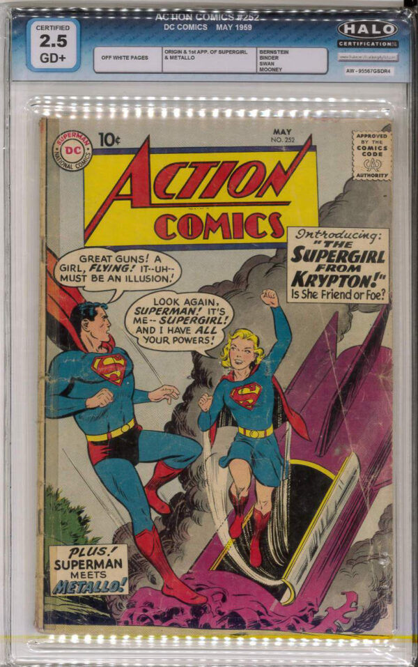ACTION COMICS (1938- SERIES) #252: Halo graded 2.5 (GD+) – First Supergirl
