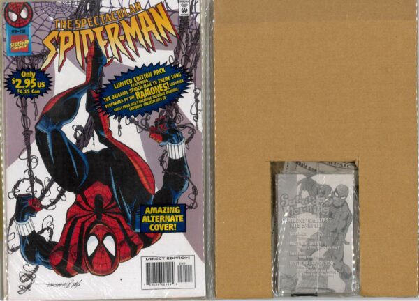 SPECTACULAR SPIDERMAN (ENHANCED) #231: White Cover polybagged with cassette