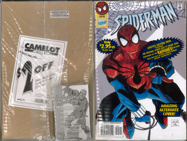 SPIDER-MAN (1990-1998 SERIES: VARIANT EDITION) #65: White cover with cassette tape – 9.2 (NM)