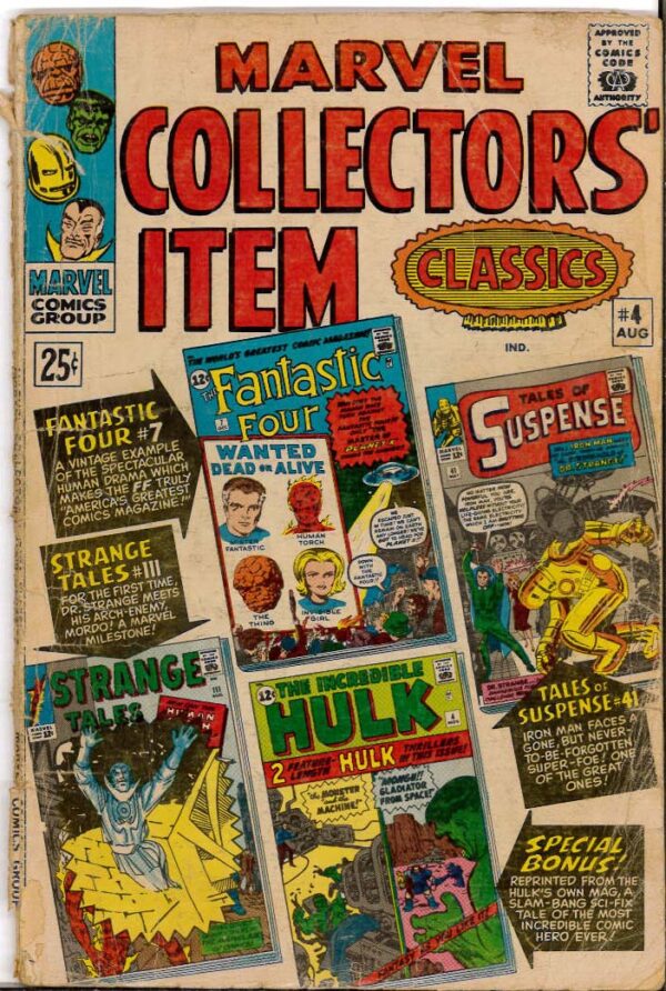 MARVEL COLLECTORS’ ITEM CLASSICS #4: 4.0 (VG)