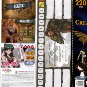 GAME TRADE MAGAZINE (GMT) #220: Sailor Moon Crystal, Leader,Dragonfire promo cards only NM