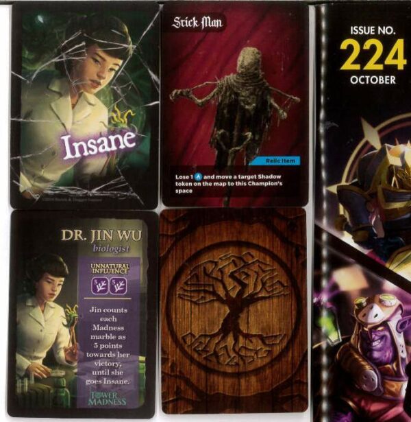 GAME TRADE MAGAZINE (GMT) #224: 2 promo cards including Insane & 10 min Heist -cards only-NM