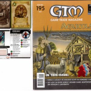 GAME TRADE MAGAZINE (GMT) #195: Heroclix Spiderman & Street Gamemonger cards w/ magazine -NM