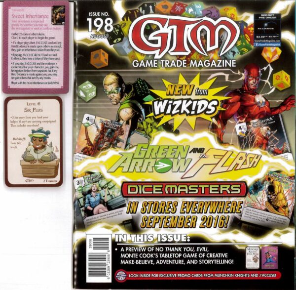 GAME TRADE MAGAZINE (GMT) #198: J’Accuse & Munchkin Promo cards – NM