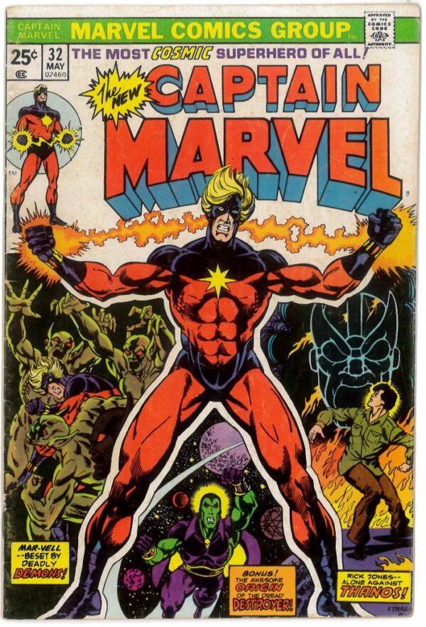 CAPTAIN MARVEL (1968-2018 SERIES) #32: Thanos, Drax – Jim Starlin – 6.5 (FN+)