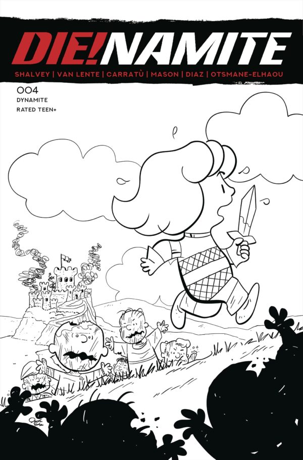 DIE!NAMITE #4: Jacob Edgar Peanuts Homage Line Art unlock cover