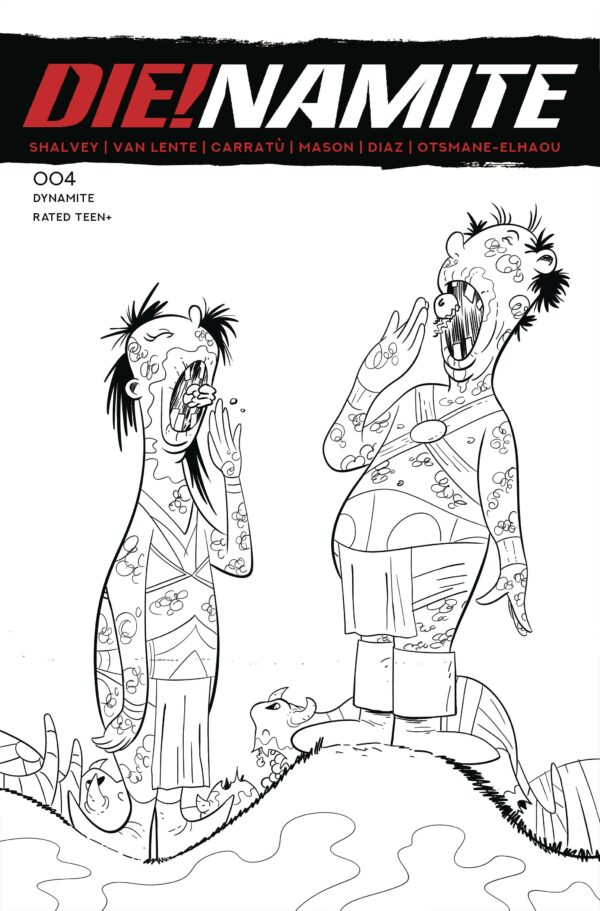 DIE!NAMITE #1: Jacob Edgar Dr. Seuss Homage Line Art unlock cover