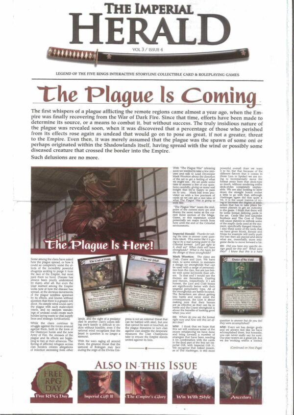 IMPERIAL HERALD MAGAZINE #304: Volume Three #4 – The Plague is Coming