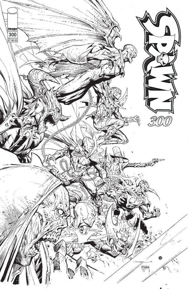SPAWN (VARIANT EDITION) #300: Jerome Opena B&W cover