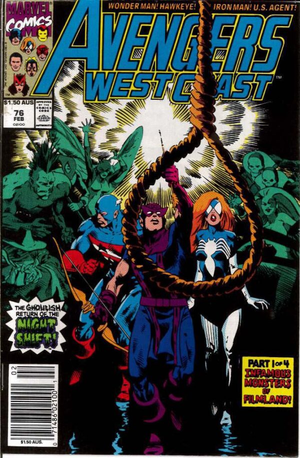 AVENGERS WEST COAST (AUSTRALIAN PRICE VARIANT-APV) #76: 9.0 (VF/NM)