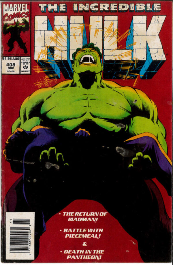 INCREDIBLE HULK (1968: AUSTRALIAN PRICE VARIANT) #408: 6.5 (FN)