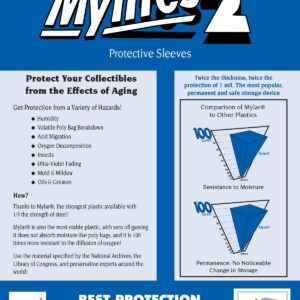 MYLITES 2 PROTECTOR COMIC SLEEVE (50 PACK) #9: Super Gold Comic Book size (8.25×10.5 with 1.5 inch flap)