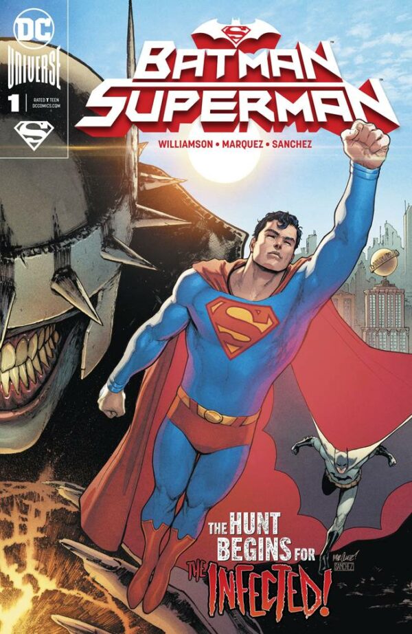 BATMAN SUPERMAN (2019 SERIES) #1: David Marquez Superman connecting cover